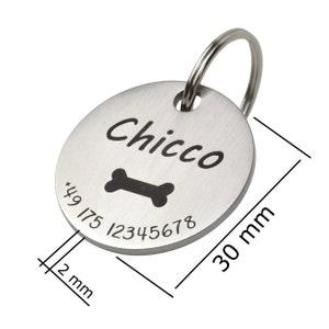 Dog tag with engraving Personalized with name, motifs, telephone number and address Made of stainless steel in 2 sizes for dogs, cats and puppies image 10