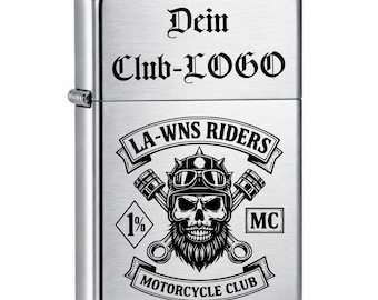 Personalized Zippo lighter with engraving – custom text & club logo – high-quality Zippo gift – engraved windproof lighter