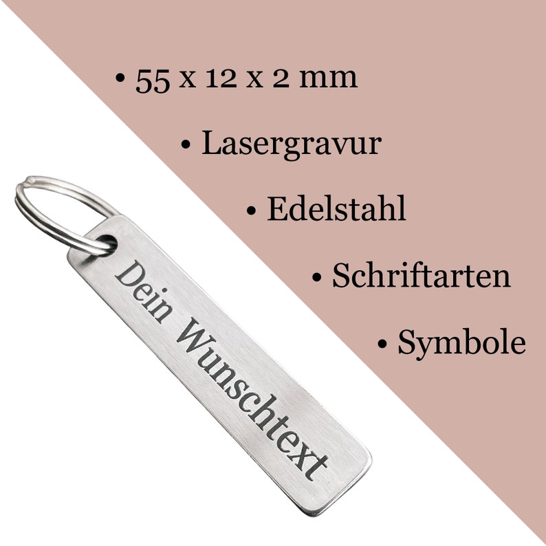 Keychain Personalized with Engraving Name Gift Partner, Gift Couple, Best Friend Gift, Hotel Keychain, Car image 3