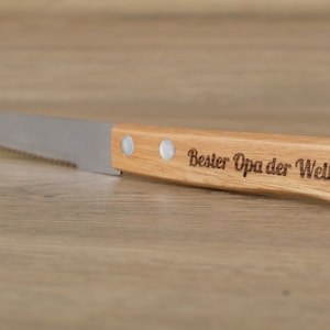 Personalisiertes Messer mit Gravur Geschenk für Opa Oma Papa Mama Vater Mutter Patenonkel Patentante Onkel Tante Weihnachtsgeschenk Brötchen afbeelding 2