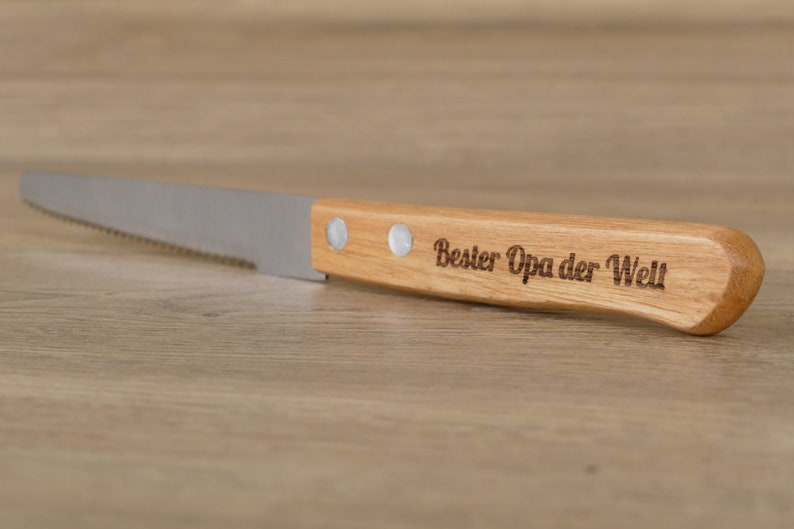 Personalisiertes Messer mit Gravur Geschenk für Opa Oma Papa Mama Vater Mutter Patenonkel Patentante Onkel Tante Weihnachtsgeschenk Brötchen afbeelding 2