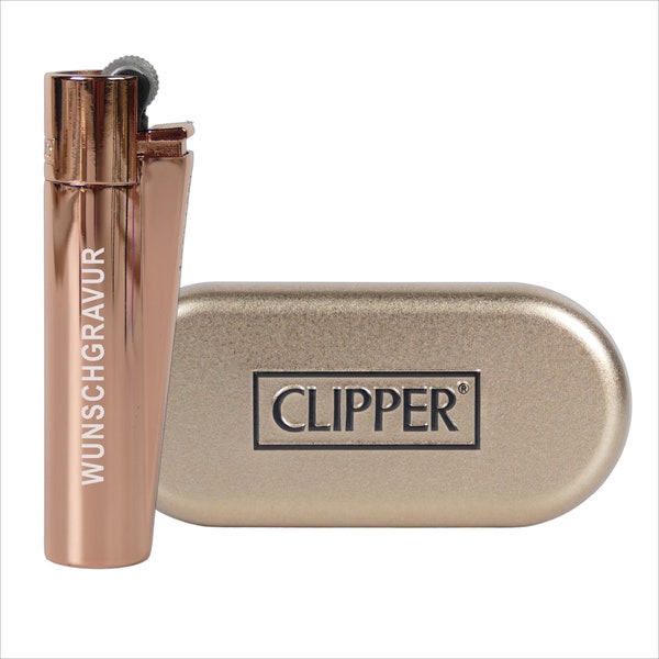 Clipper Personalisiert mit Gravur incl. Box - Edition Rosa Glanz- aus Metall mir Gravur, Individueller Clipper, Feuerzeug mit Wunschgravur