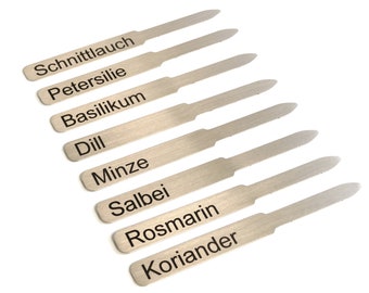 Gemüseschild Kräuterschild Personalisierbar aus Edelstahl Kräuterstecker Pflanzenstecker Gemüseschilder Kräuter auch für Selbstversorger