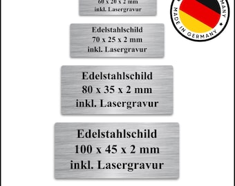 Personalisiertes Klingelschild Türschild Namensschild Edelstahl mit Gravur selbstklebend