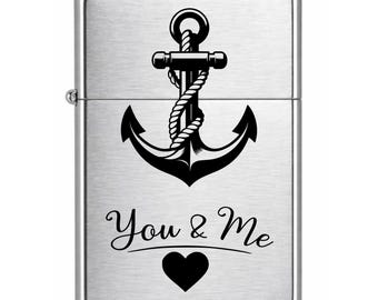 Zippo Lighter Anchor You & Me Heart | Gift Idea for Men and Women