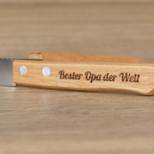 Personalisiertes Messer mit Gravur Geschenk für Opa Oma Papa Mama Vater Mutter Patenonkel Patentante Onkel Tante Weihnachtsgeschenk Brötchen afbeelding 7