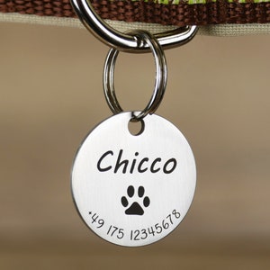 Dog tag with engraving Personalized with name, motifs, telephone number and address Made of stainless steel in 2 sizes for dogs, cats and puppies image 5