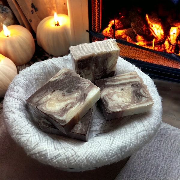 Pumpkin Mallow Soap- Handmade Skin Care Product, Natural Artisan Soap, Fall Marshmallow Pumpkin Solid Body Wash, Hand Soap, All Skin Types