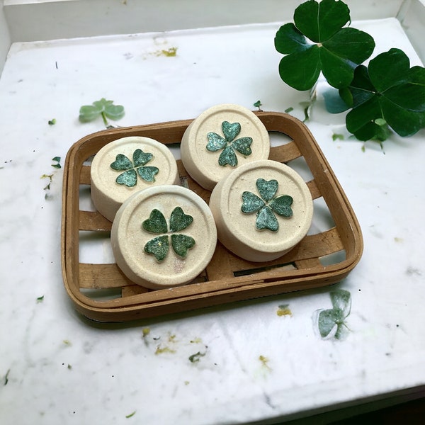 Shamrock Shimmer Bath Bomb-St. Patrick's Day Bath Truffle, Irish Bath Fizzy, Aloe & Clover scented bath soak, Hand Pressed Bubbly Bath Bombs