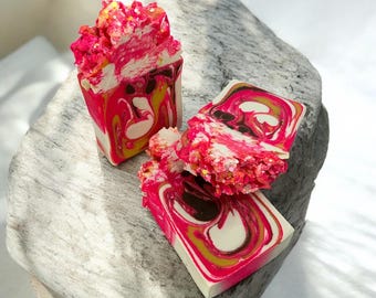 Sorbet All Day Soap-Sherbet Scented Bar Soaps, Vibrant Bath Decor, Sugary Citrus Scented Soap, Girly Pop Body Wash, Tropical Vibes, Fruity