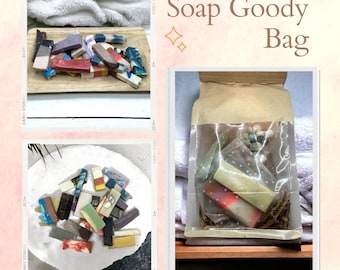 Soap Samples Goody Bag-Variety Pack Scented Soap Swatches, Mixed Scented Trial Sized Soaps, Party Gift Bag, Travel + Camping Soaps