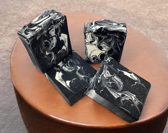 Glacier Noir Soap-Black Ice Type Scented Soap, Men’s Body Wash Soap, Beard Cleanser, Bath Gift For The Fellas, Dude Bar Soap, Strong Scent