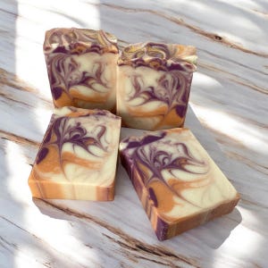 Savon phosphorescent - Bâtons de savon automne coucher de soleil, parfum fruité d&#39;agrumes, voyance-feuille, ambiance automnale, noyau cottage cosy, décoration de salle de bain, thème de l&#39;automne