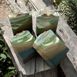 Savon naturel sapin - Evergreen + pain de savon parfumé pin, inspiré de la nature, nettoyant pour le corps parfumé boisé, extérieur, savon de camping