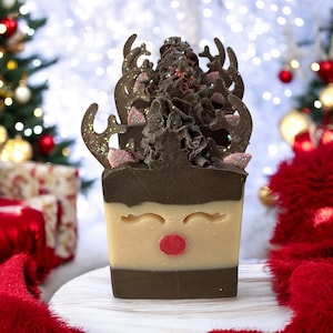 Reindeer Games Handmade Soap-North Pole Reindeer Soaps, Christmas Bath Gift, Santa&#39;s Workshop Inspired, Holiday Party Favor, Handcrafted