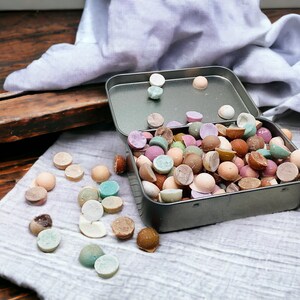 Single Use Soap Beads-Organic Soaps, Tiny Soaps, Soap Sample Buttons, Single Use Scented travel soaps, Gym Soap, Zero Waste, Soap Tin or Bag image 10