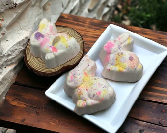 Easter Bath Bomb-Easter Bunny Bath Fizzy, Spring Inspired Bath Truffle, Chocolate Scented Easter Basket Stuffer, Springtime Foamy Bath Soak