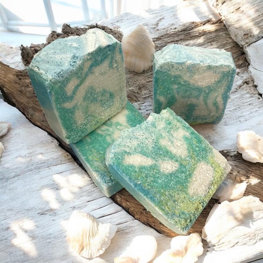 Salty Beach Soap-Beachy Fruit Scented Bar Soaps, Sea Salt Soaps, Vacation Vibes, Tropical Body Wash, Summer Bath Care, Spa Aesthetic Gift