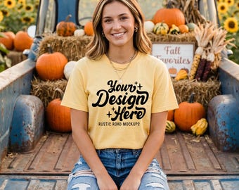 Comfort Colors Mockup, Fall Shirt Mockup, 1717 Butter Model