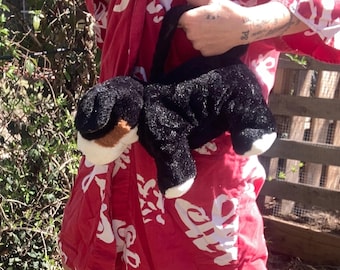 Vintage Plushies Dog Purse - Structural Top Handle Bag - Saint Bernard Novelty Accesories 90s