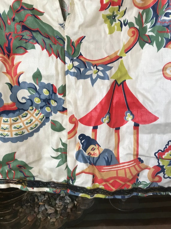 Antique Child's Costume Top- Chinese Print size S… - image 8