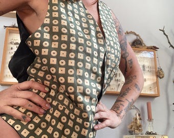 Vintage 90s Silk Vest: Bruno Italian Designer Waistcoat Top Blouse Shirt Dress