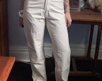 Vintage Painter's Pants - Dickies off white 32x34 31x32 100% Cotton Workwear
