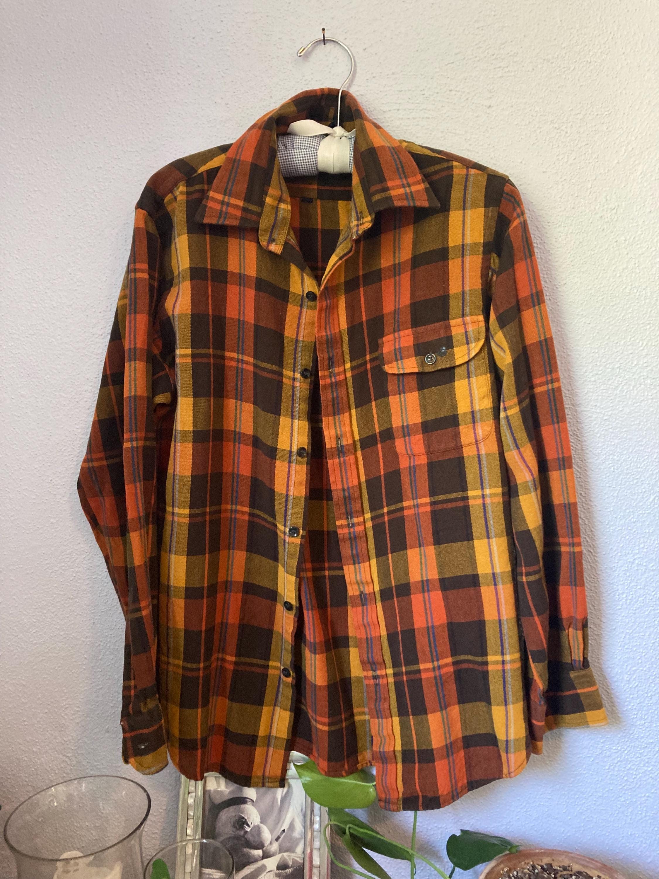 トップス 50s60s TIGER PATTERN FLANNEL SH size XL 1950s Flannel Shirt - Etsy