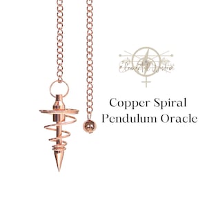 PÉNDULO ORÁCULO DE COBRE - Diseño en espiral - Conductor de energía - Herramienta de inmersión - Sanación energética - Herramienta de respuesta de sí no - Regalo para un amigo
