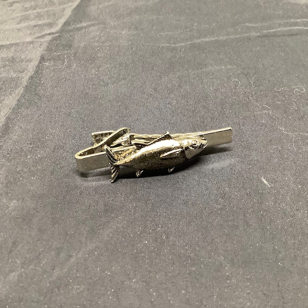 Silver Tone Tuna Tie Clip