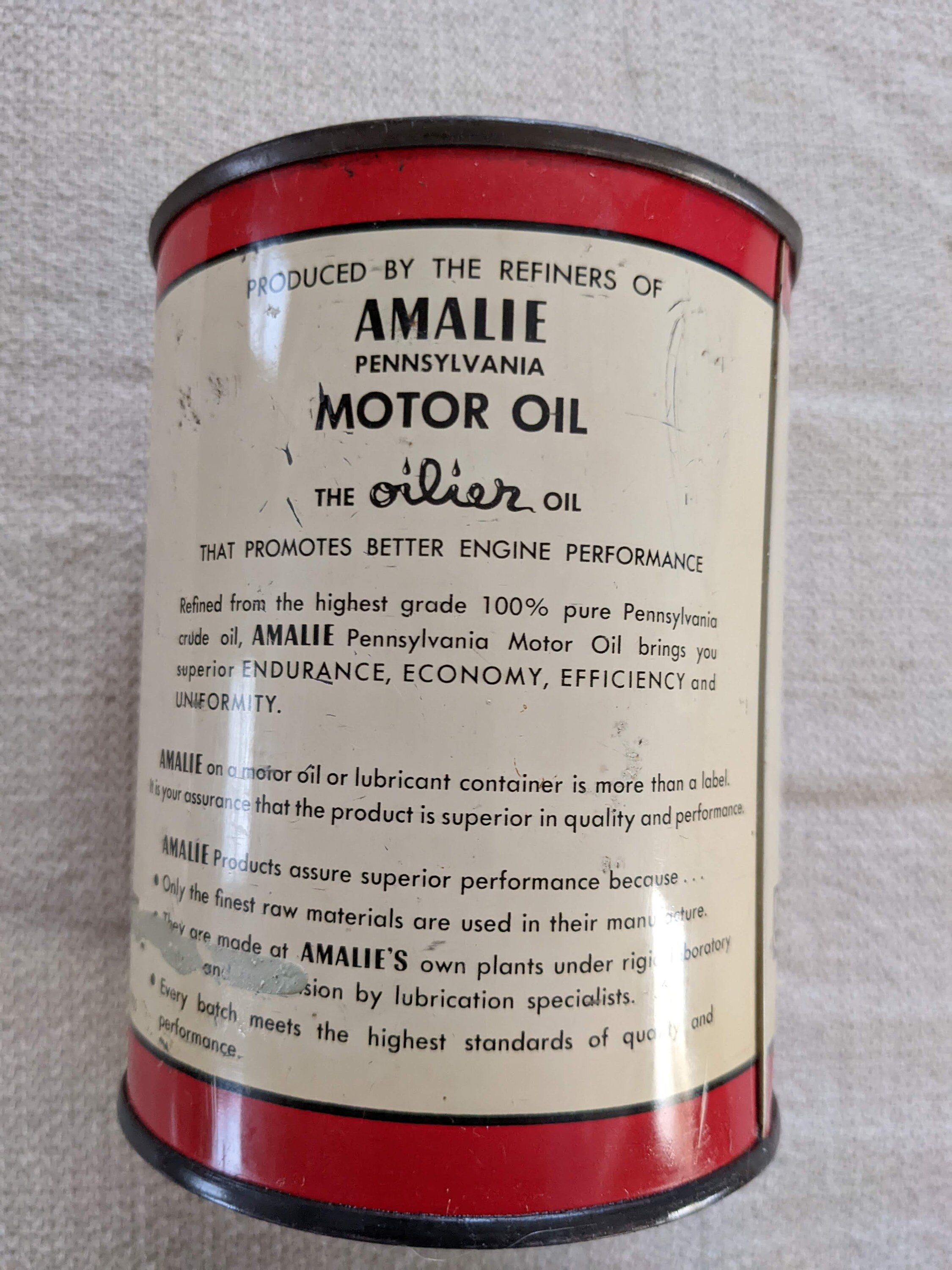 Vintage 1955 Amalie Wheel Bearing Grease Metal Can full Etsy
