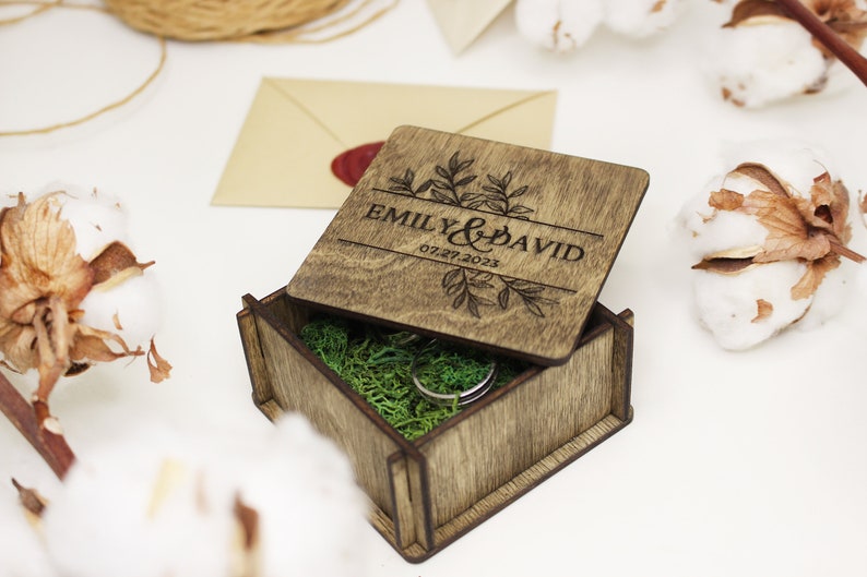 Personalized Wedding Ring Box Custom Engagement Ring Box Etsy
