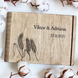 Personalised Wedding Guest Book Wooden Personalised Guestbook Wedding Gifts Personalized photo Album 5th Anniversary alternative guest book