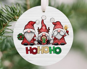 Gnome Christmas Ornament Gift HO HO HO - Same Day Shipping
