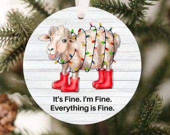 Funny Sheep Christmas Ornament