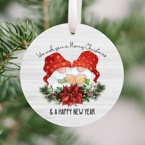 Christmas Gnome Ornament, Holiday Decor, Christmas Tree Ornament, Made in USA, Gnome Christmas Gift, Whimsical Winter Wonderland, Gift Tag