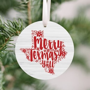 Festive Texas Christmas Ornament - Merry Texmas Y&#39;all Holiday Decor Gift