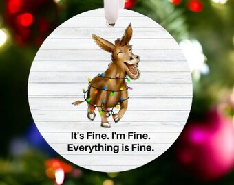 Funny Donkey Christmas Ornament