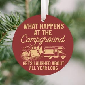 Camping Christmas Ornament Gift Tag Holiday Decor Christmas Tree Camping Memento Holiday Ornaments Made Usa Travel Memory Camper Gift Funny
