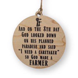 Farmer Ornament - God Made A Farmer Christmas Tree Ornament, Rustic Farm Decor Gift for Farmers & Agriculture Lovers image 7
