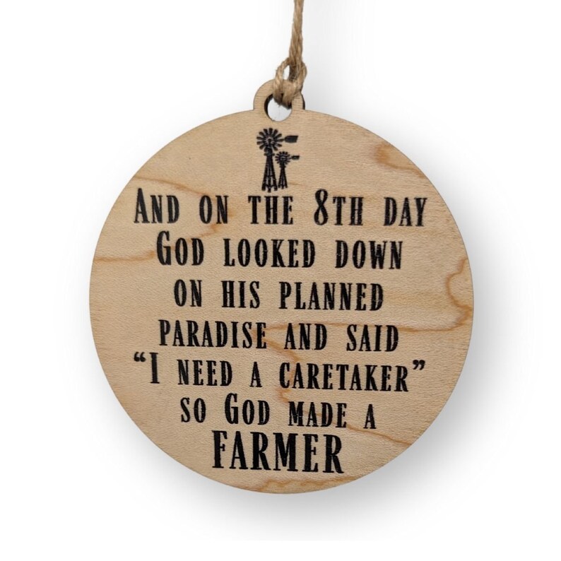 Farmer Ornament - God Made A Farmer Christmas Tree Ornament, Rustic Farm Decor Gift for Farmers & Agriculture Lovers image 7