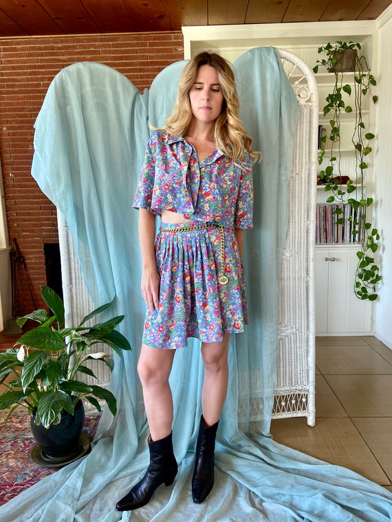80s Floral Reworked Two-Piece Set
