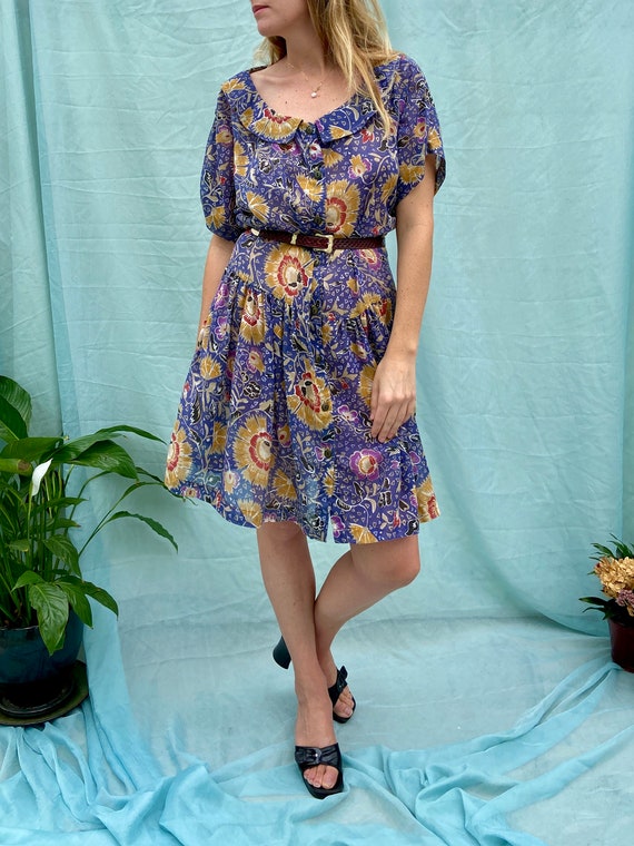 Vintage Floral Cotton Dress