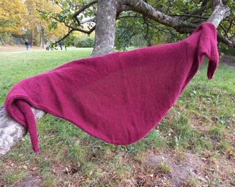 Alpaca Wool Triangle Shawl, Hand Knitted Alpaca Scarf, Soft Warm Winter Wrap