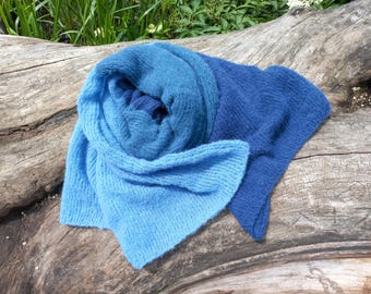Lightweight Alpaca Silk Shawl, Hand Knitted Luxury Wrap, Soft Wool Scarf