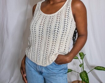 ivory crochet top