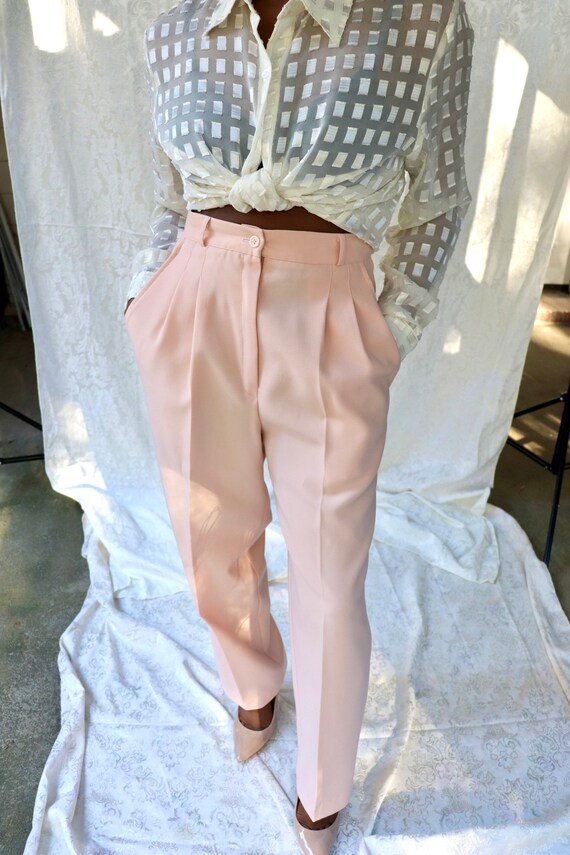 Vintage High Waisted Soft Pleated Trousers