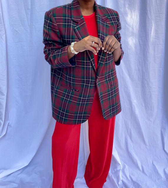 Vintage Essential Boxy Oversized Structured Plaid