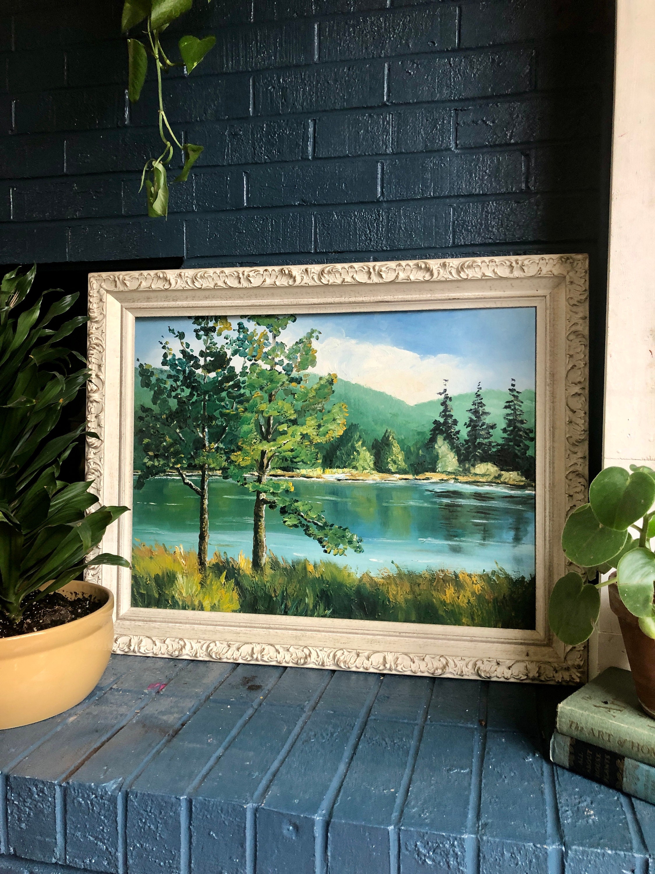 Vintage Original Landscape Framed Painting Wall | Etsy