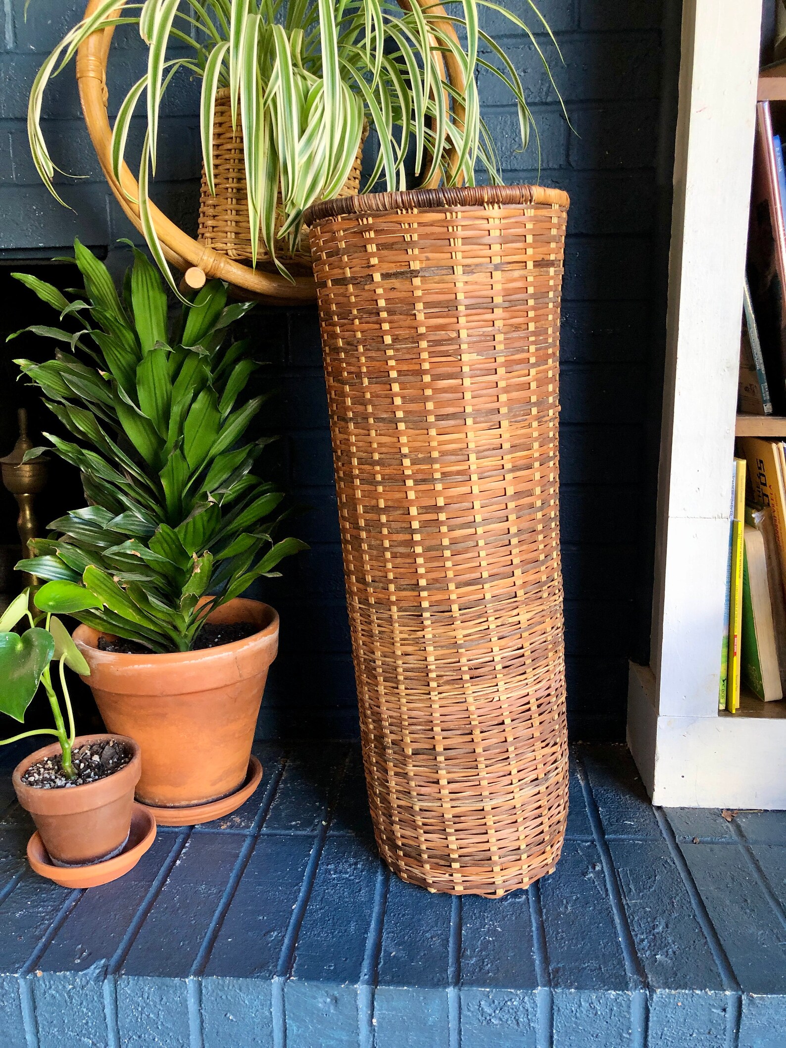 24 Wicker Cane Umbrella Stand/Vintage Wicker Rattan Etsy